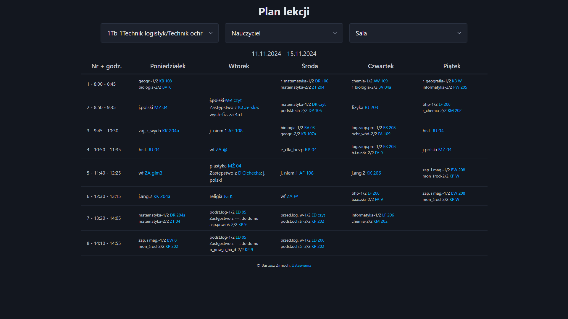 A screenshot of "schedulething"